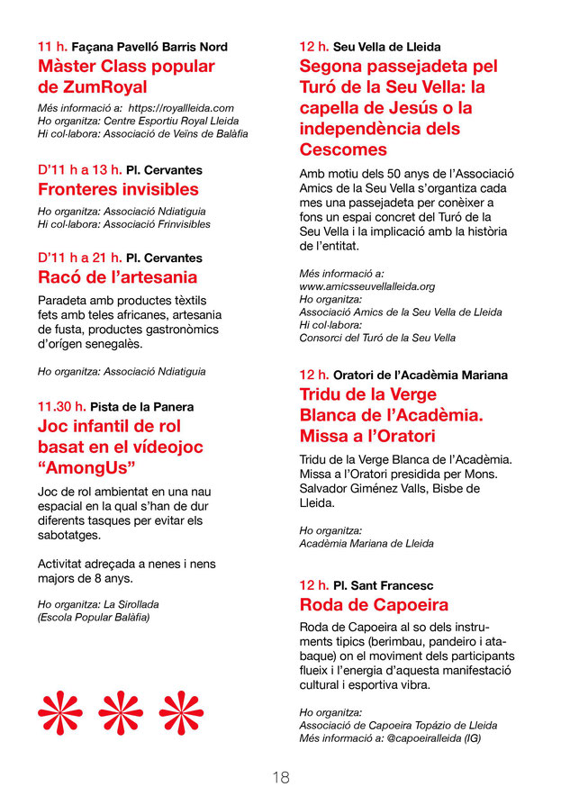 Programa de las Festes de la Tardor en Lleida