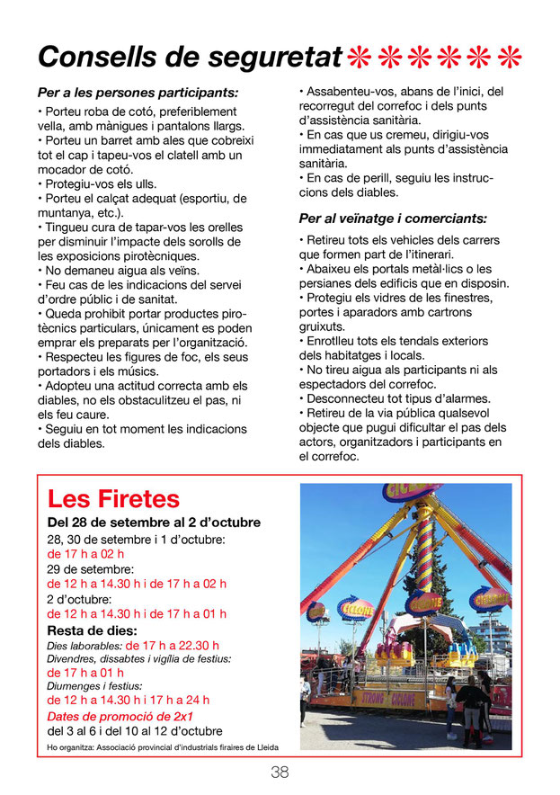 Programa de las Festes de la Tardor en Lleida