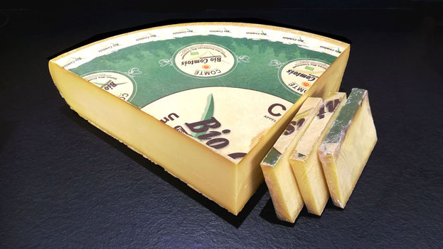 Comté jeune bio AOC, lait cru, 5 à 8 mois d'affinage, vente fromage ferme de la mare, fromagerie, lamballe côtes d'armor, bretagne 