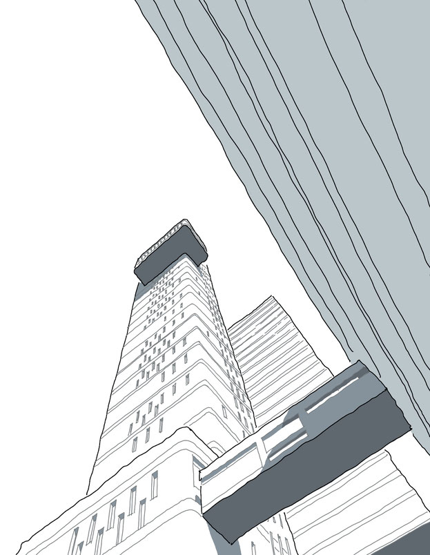 Trellick Tower Sketch by Heidi Mergl Architect