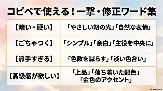 AIに修正を伝える使える便利な言葉