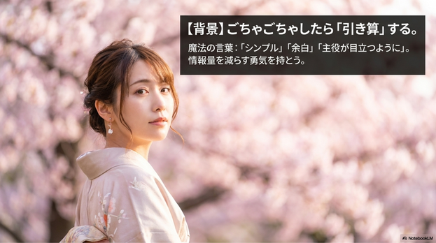 背景が複雑すぎる、イメージと違う、主役より目立ってしまう場合は、背景の情報を整理します。