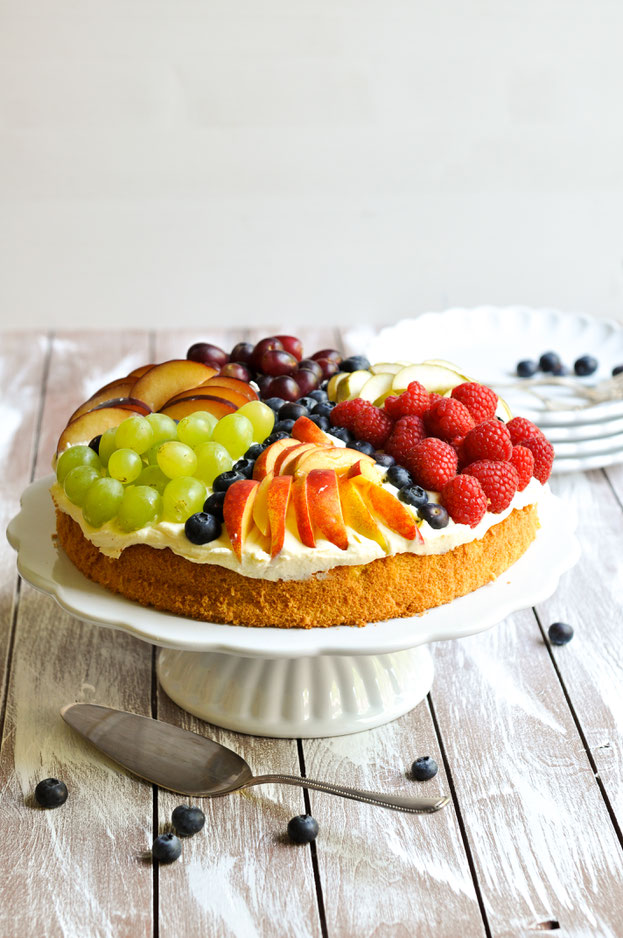 Sommer Torte mit Vanillecreme und Früchten, vegan möglich, Thermomix