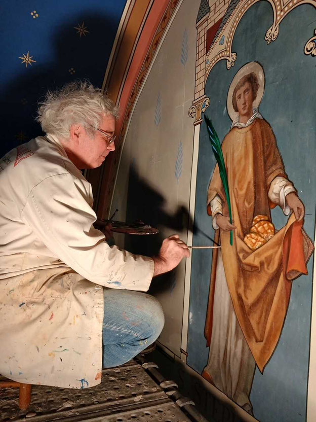 Peinture à l'huile Eglise de Loupes (33)