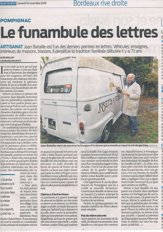 Sud Ouest Bordeaux rive droite samedi 10 novembre 2018