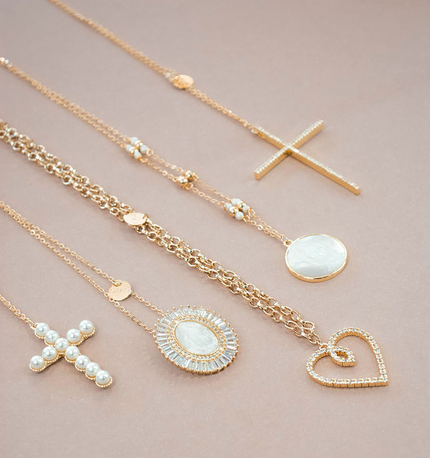 Collier en acier inoxydable or et or rose chez Budget Beauté pour femme