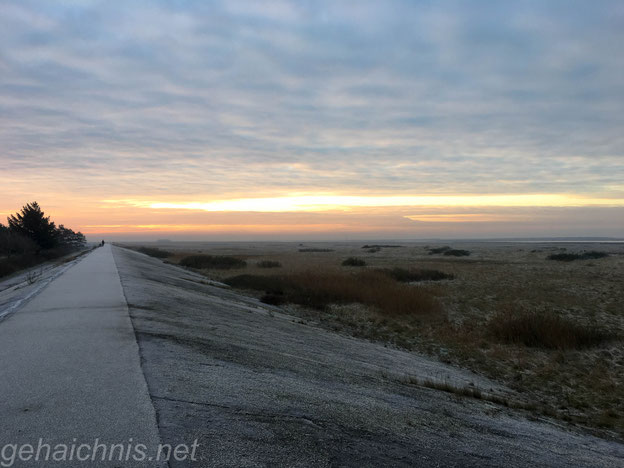 Moin. Die Kälte macht aus dem Deich eine leichte Eisfläche