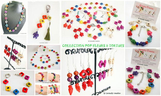 COLLECTION POP FLEURS ET TORTUES