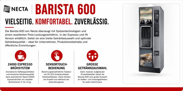 BARISTA 600 SENSORTOUCH KAFFEEAUTOMAT