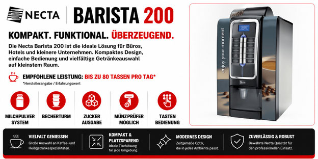 BARISTA 200 KAFFEEMASCHINE, KAFFEEVOLLAUTOMAT, KAFFEEAUTOMAT