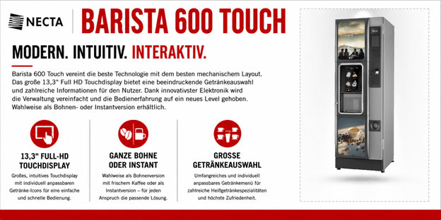 BARISTA 600 TOUCH KAFFEEAUTOMAT