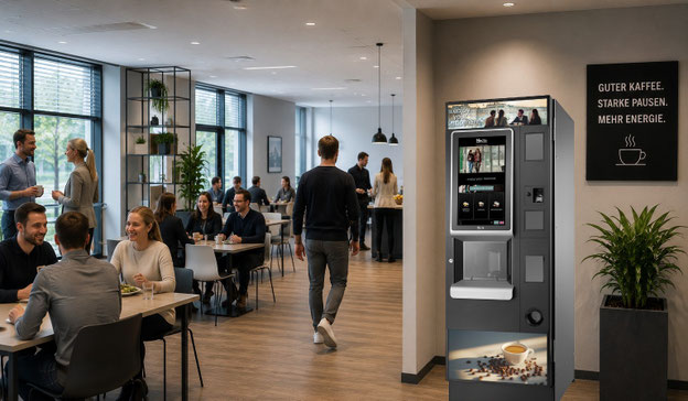Gewerblicher Vendingautomat Barista 500 Pro Touch im Betrieb