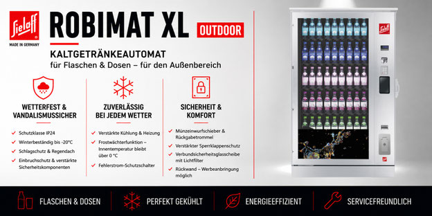 Sielaff Robimat XL Outdoor Kaltgetränkeautomat für Flaschen und Dosen im Außenbereich