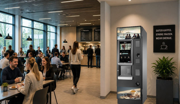 Gewerblicher Vendingautomat Barista 600 Pro Touch im Betrieb