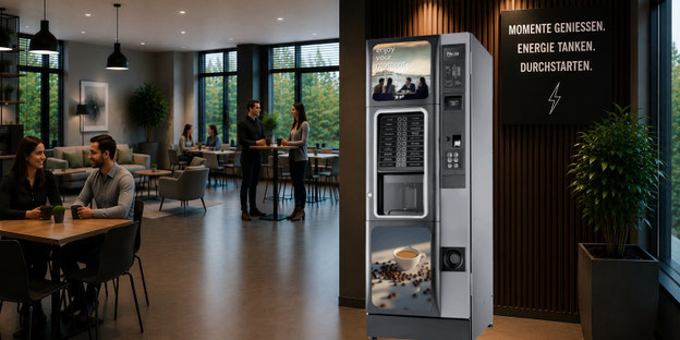 Gewerblicher Vendingautomat Barista 500 Sensortouch im Betrieb