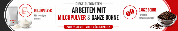 Milchpulver und ganze Bohnen System