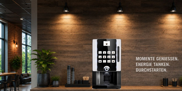 Gewerbliche Kaffeemaschine Rhea Business Line iC SM im Betrieb