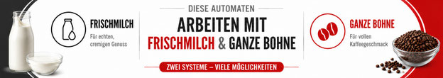 Frischmilch und ganze Bohnen Systeme