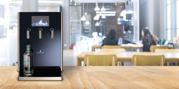 Blupura Bluglass Plus Wasserspender aus Edelstahl und Glas für Unternehmen und Gastronomie