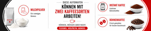 Kaffee- und Milchpulver-Genuss Optionen