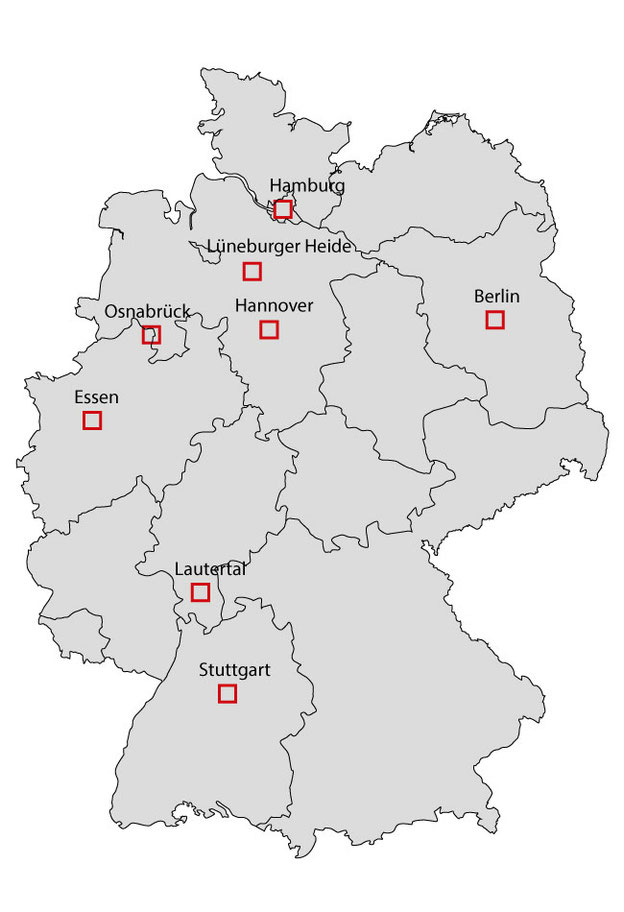 Standorter Gebers Energietechnik in Deutschland