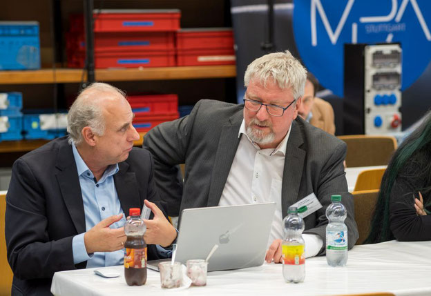 Networking of Prof Guntram Wagner (left) and Stephan Kallee at MPA Stuttgart