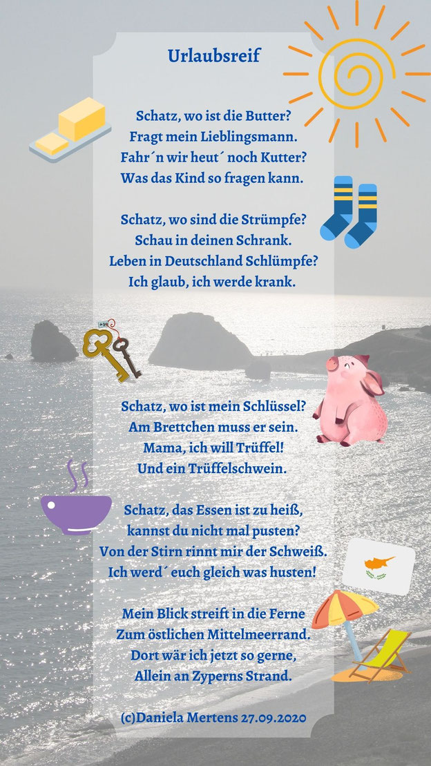 Ein nicht ganz ernst gemeintes Gedicht über Klischees im Zusammenleben mit Mann und Kindern. (c)Foto und Text: Daniela Mertens