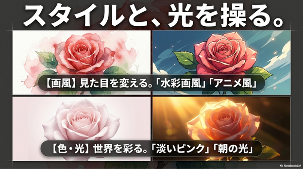 画風とは、作品の見た目のスタイルです。