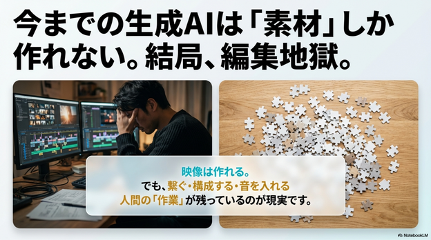 👉 動画生成AIではなく 👉 動画制作AI（ディレクター）