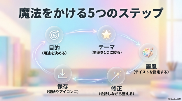 AIアート画像の作り方　魔法をかける5つのステップ