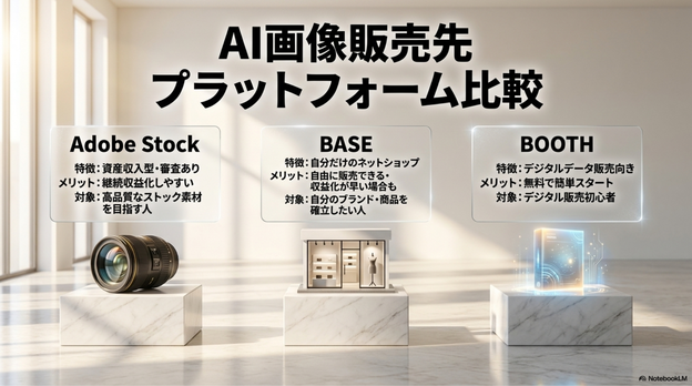 AI画像販売の方法比較