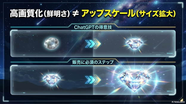 高画質化とアップスケールの違い