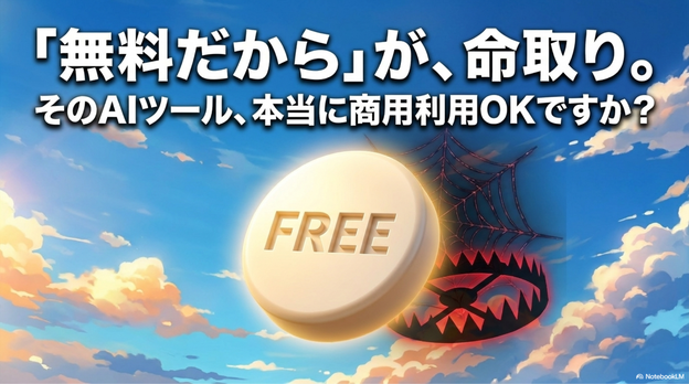 無料AIツールは商用利用NGの場合がある