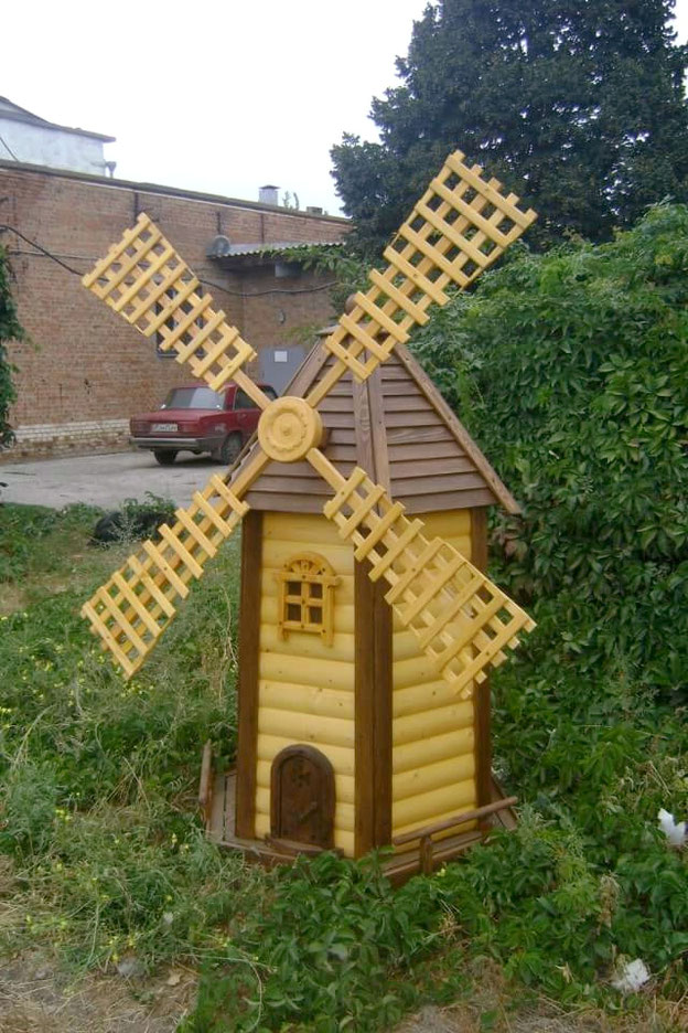 мельница садовая деревянная декоративная