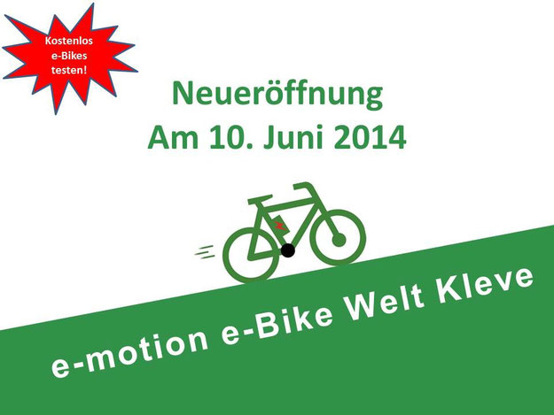 Neueröffnung e-motion e-Bike Welt Kleve