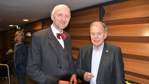 Präsidenten-Treffen: Rotary-Chef Jens Bosse konnte als Gast auch den Lions-Präsidenten Stefsn Böhme begrüßen