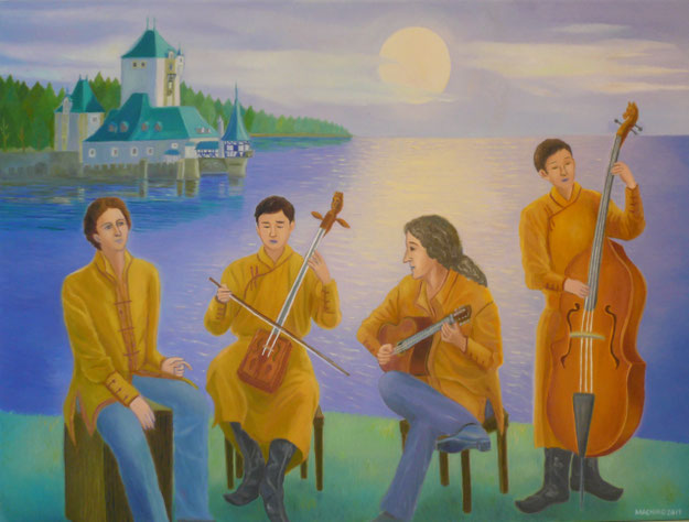Musiker im Mondlicht 80x60cm