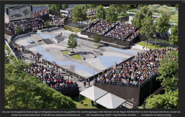 Visualisierung Skateanlage am Kielsgraben Quelle: Stadt Monheim