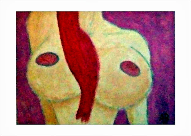 Ölgemälde-Frauenakt-Oberkörper mit Brüsten-Moderne Ölmalerei