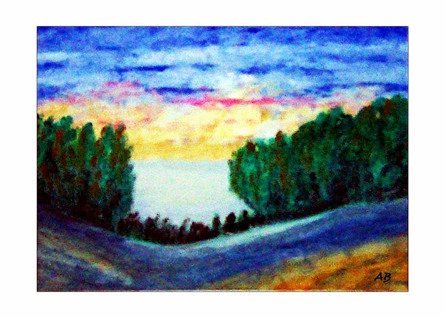 Landschaft-Ölbild-Wald-Bäume-Wiese-Blumen-Feld-Ölmalerei-Gemälde-Ölgemälde