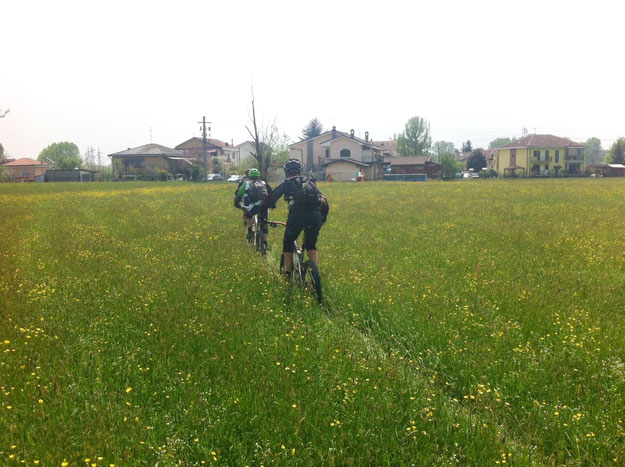 rientrati a Piossasco si va in camporella, salutiamo  Giorgio e Max che proseguono verso San Valeriano