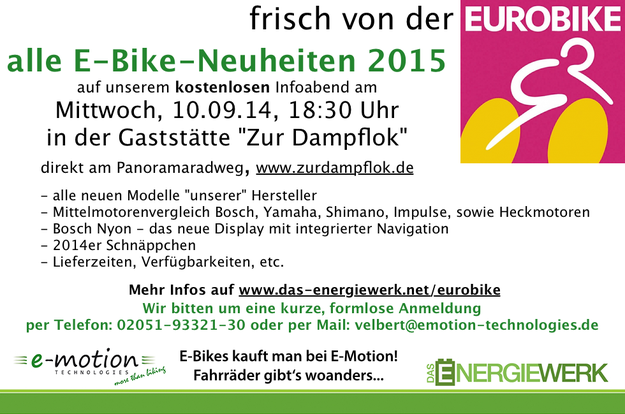 Eurobike 2014 News aus Velbert