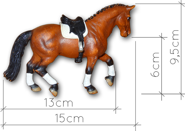 Klassisches Modellpferd von Schleich® genau ausgemessen