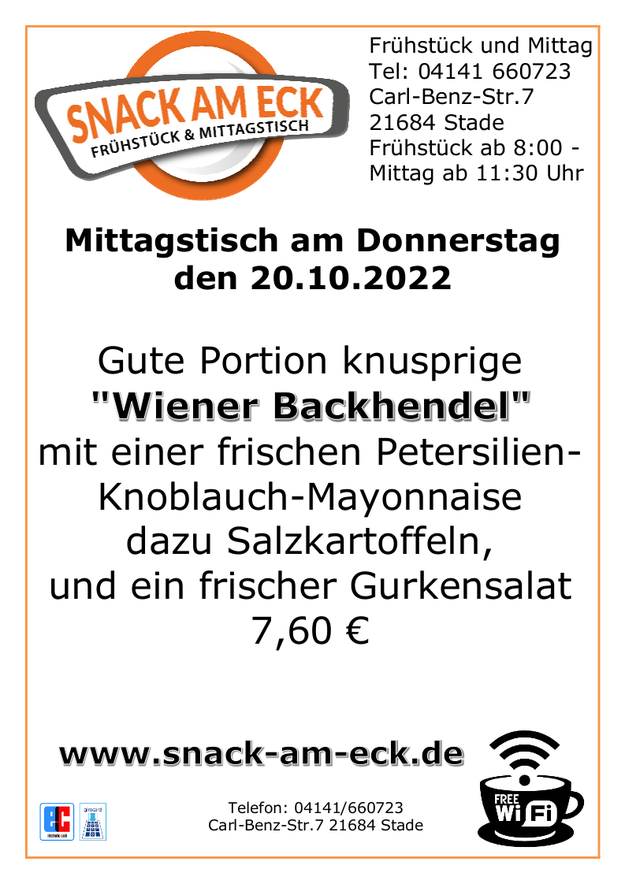 Mittagstisch am Donnerstag den 20.10.2022