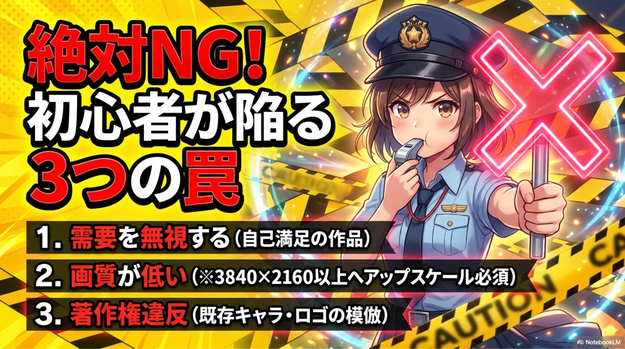 AI画像なら何でも売れる これは誤解です。  需要のない画像は売れません。  販売前に市場調査を行いましょう。