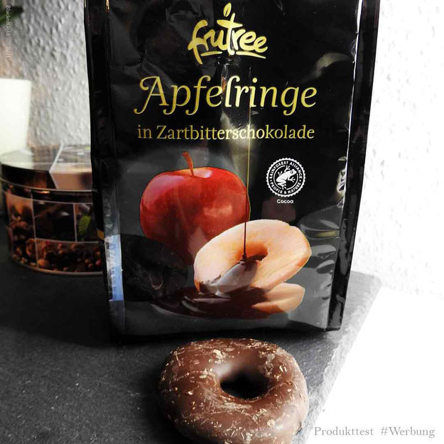 Frutree Apfelringe getrocknet in Zartbitterschokolade