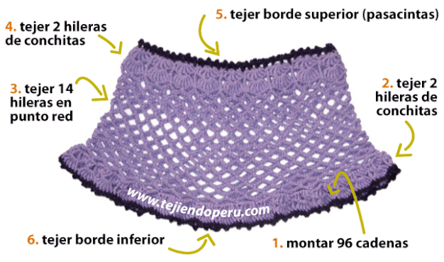 capa corta tejida en crochet