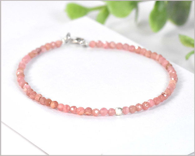 Edelsteinarmband mit 4 mm Rhodochrosit