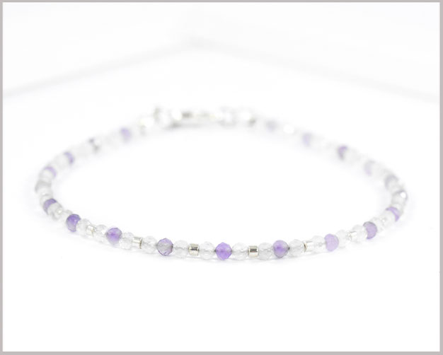 Edelsteinarmband mit 2 mm Amethyst