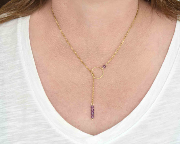 Tragefoto Amethyst Kette